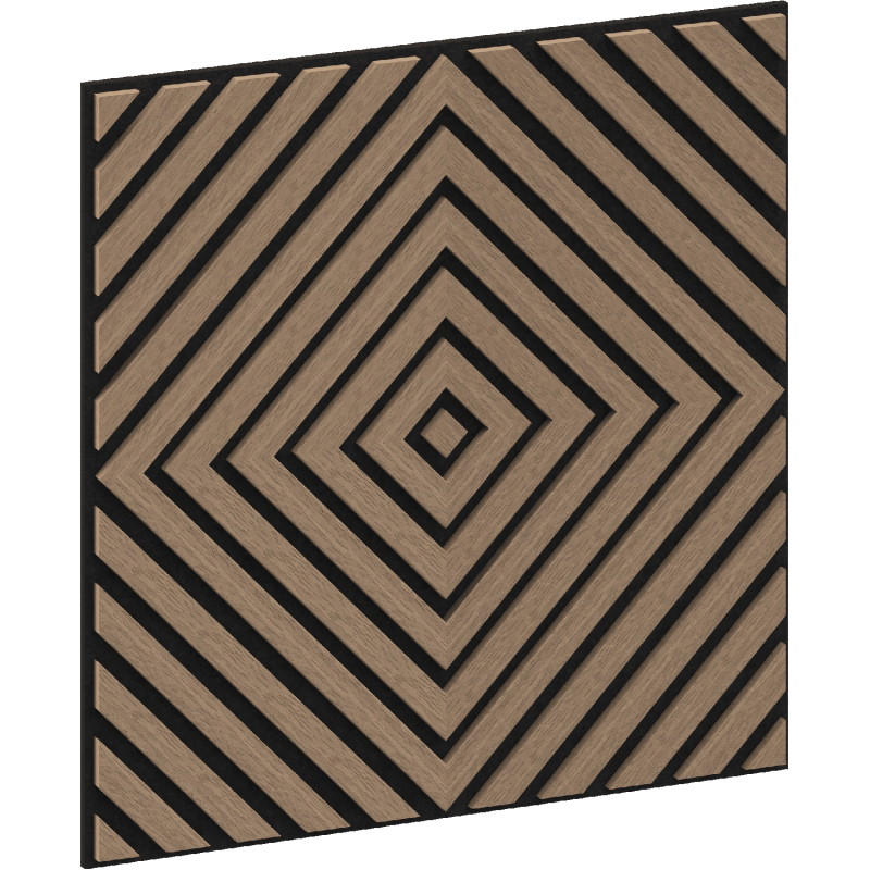 Mexen Linea 03 sieninė akustinė plokštė 60 x 60 cm (4vnt.), 9 mm veltinis, techninis fanera, Šviesus Riešutas