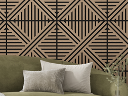 Mexen Linea 05 akustinis sienos panelis 60 x 60 cm (4 vnt.), veltinis 9 mm, techninis faneris, Šviesus Riešutas