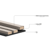 Mexen Linea 05 akustinis sienos panelis 60 x 60 cm (4 vnt.), veltinis 9 mm, techninis faneris, Šviesus Riešutas