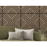 Mexen Linea 06 akustinė sieninė plokštė 60 x 60 cm (4 vnt.), 9 mm veltinis, techninis fanera, Šviesus Riešutas