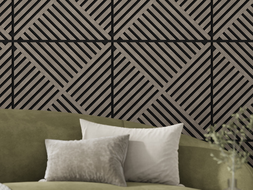 Mexen Linea 08 akustinė sieninė plokštė 60 x 60 cm (4 vnt.), 9 mm veltinis, techninis faneris, Pilkas Ąžuolas