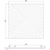 Mexen Linea 08 akustinė sieninė plokštė 60 x 60 cm (4 vnt.), 9 mm veltinis, techninis faneris, Pilkas Ąžuolas