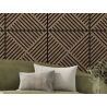 Mexen Linea 08 akustinė sienų plokštė 60 x 60 cm (4 vnt.), 9 mm veltinis, techninis fanera, Tamsus Riešutas
