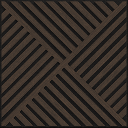 Mexen Linea 08 akustinė sieninė plokštė 60 x 60 cm (4 vnt.), veltinis 9 mm, techninis faneruotas paviršius, Mocca ąžuolas
