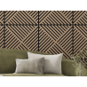 Mexen Linea 08 akustinis sieninis skydas 60 x 60 cm (4 vnt.), 9 mm veltinis, techninis fanera, Šviesus Riešutas
