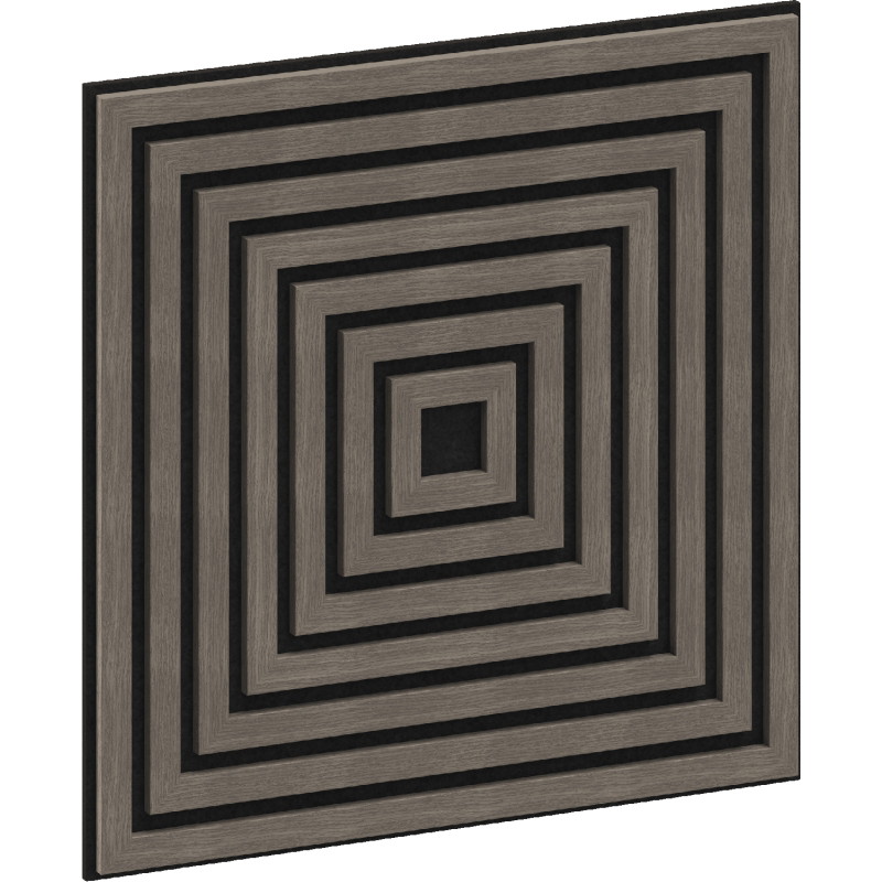 Mexen Linea 13 akustinis sieninis skydelis 60 x 60 cm (4 vnt.), 9 mm veltinis, techninis fanera, Pilka Ąžuolas