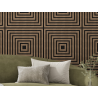 Mexen Linea 13 akustinė sienų plokštė 60 x 60 cm (4 vnt.), 9 mm veltinis, techninis faneras, tamsus riešutas