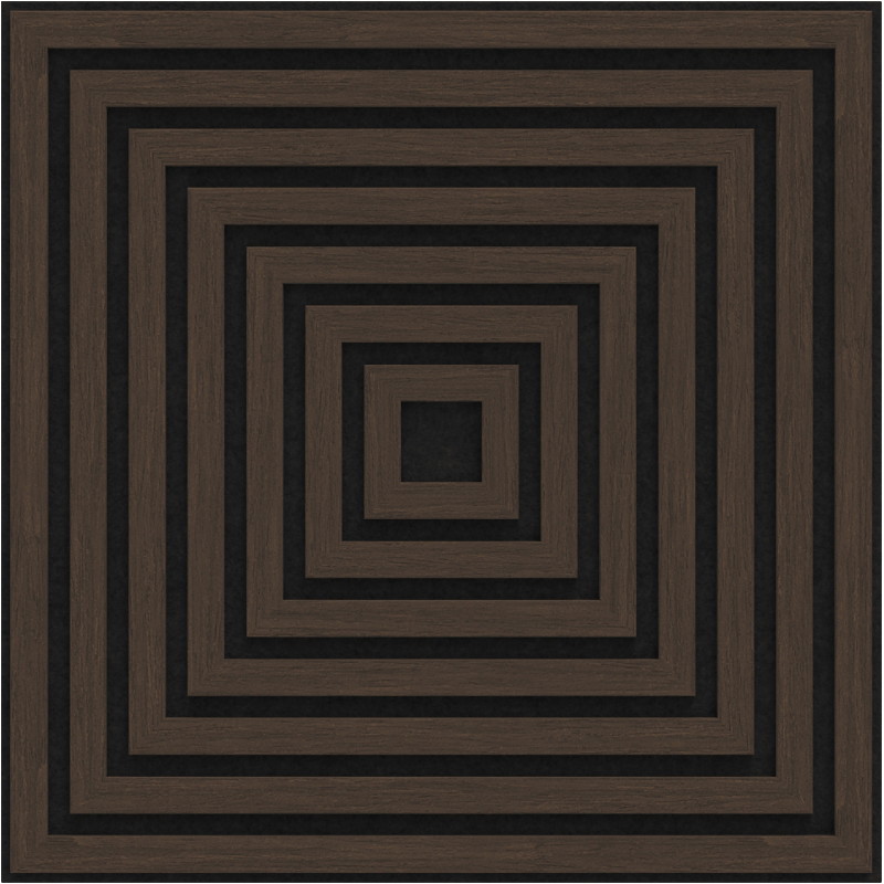 Mexen Linea 13 akustinė sieninė plokštė 60 x 60 cm (4 vnt.), 9 mm veltinis, techninis fanéra, Mocca ąžuolas