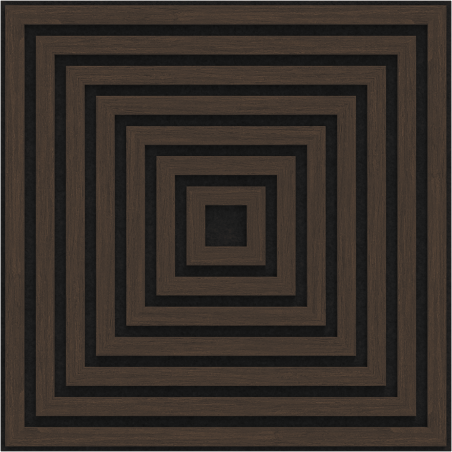 Mexen Linea 13 akustinė sieninė plokštė 60 x 60 cm (4 vnt.), 9 mm veltinis, techninis fanéra, Mocca ąžuolas