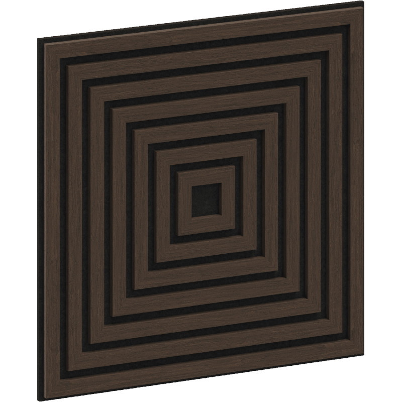 Mexen Linea 13 akustinė sieninė plokštė 60 x 60 cm (4 vnt.), 9 mm veltinis, techninis fanéra, Mocca ąžuolas