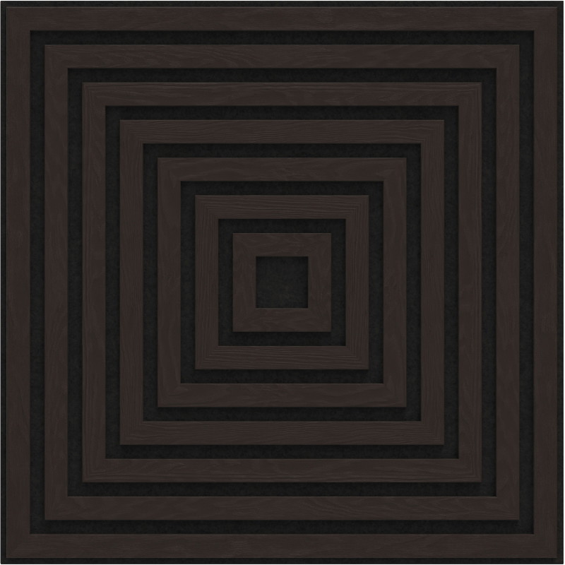 Mexen Linea 13 akustinė sieninė plokštė 60 x 60 cm (4vnt.), veltinis 9 mm, techninis fanera, Juodas Ąžuolas