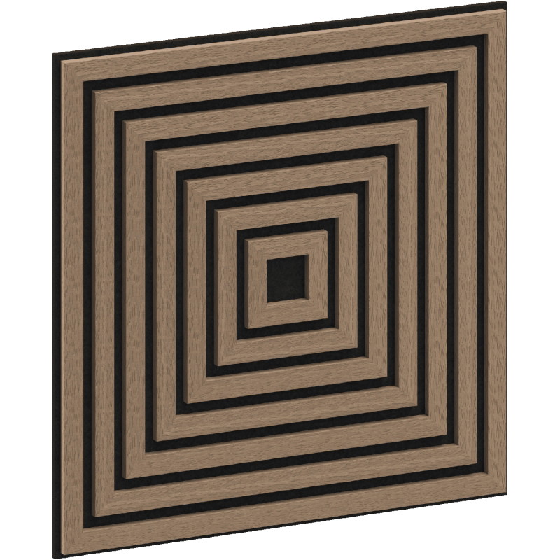 Mexen Linea 13 sieninis akustinis skydas 60 x 60 cm (4vnt.), 9 mm veltinis, techninė fanera, Šviesus Riešutas