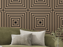 Mexen Linea 13 sieninis akustinis skydas 60 x 60 cm (4vnt.), 9 mm veltinis, techninė fanera, Šviesus Riešutas