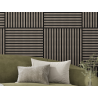 Mexen Linea 15 akustinis sieninis skydas 60 x 60 cm (4 vnt.), veltinis 9 mm, techninis faneros, Pilkas Ąžuolas