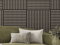 Mexen Linea 15 akustinis sieninis skydas 60 x 60 cm (4 vnt.), veltinis 9 mm, techninis faneros, Pilkas Ąžuolas