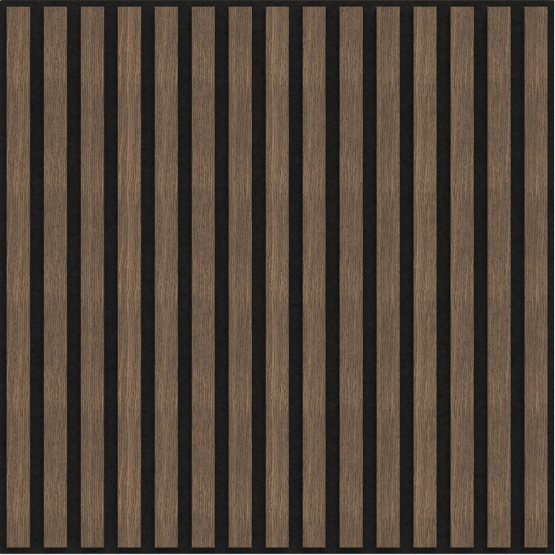 Mexen Linea 15 akustinė sienų plokštė 60 x 60 cm (4vnt.), veltinis 9 mm, techninė fanera, Tamsus Riešutas