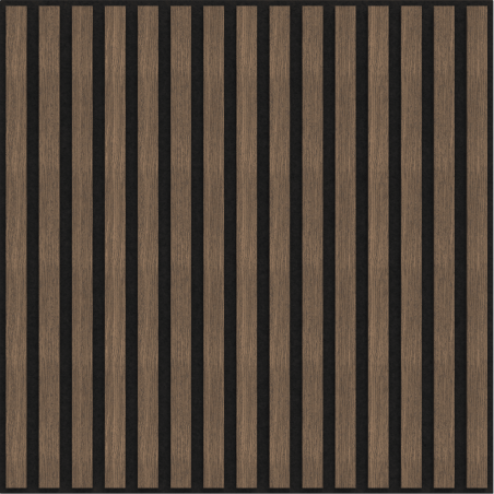 Mexen Linea 15 akustinė sienų plokštė 60 x 60 cm (4vnt.), veltinis 9 mm, techninė fanera, Tamsus Riešutas