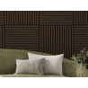 Mexen Linea 15 sieninė akustinė plokštė 60 x 60 cm (4 vnt.), 9 mm veltinis, techninis faneras, Mocca ąžuolas