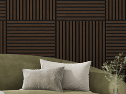 Mexen Linea 15 sieninė akustinė plokštė 60 x 60 cm (4 vnt.), 9 mm veltinis, techninis faneras, Mocca ąžuolas