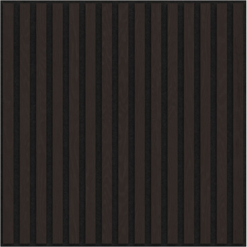 Mexen Linea 15 akustinės sieninės plokštės 60 x 60 cm (4 vnt.), 9 mm veltinis, techninis faneras, Juodas Ąžuolas