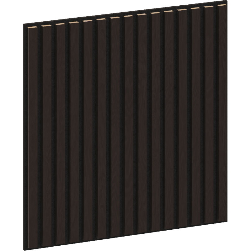 Mexen Linea 15 akustinės sieninės plokštės 60 x 60 cm (4 vnt.), 9 mm veltinis, techninis faneras, Juodas Ąžuolas
