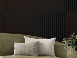 Mexen Linea 15 akustinės sieninės plokštės 60 x 60 cm (4 vnt.), 9 mm veltinis, techninis faneras, Juodas Ąžuolas