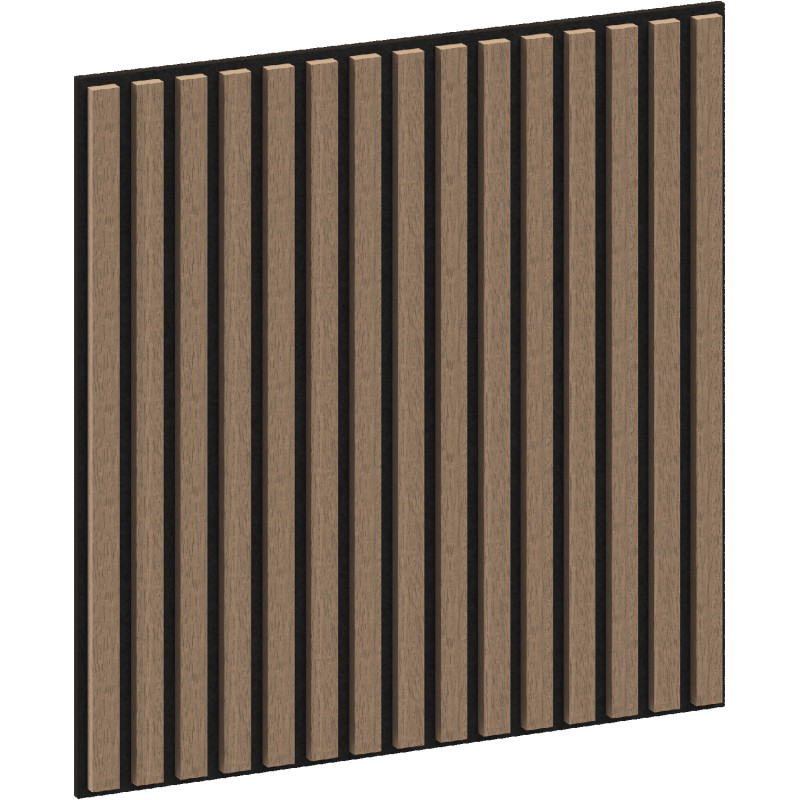 Mexen Linea 15 akustinė sieninė plokštė 60 x 60 cm (4 vnt.), 9 mm veltinis, techninis faneros lukštas, Šviesus Riešutas