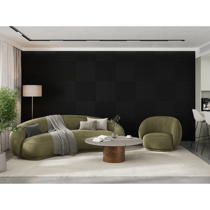 Mexen Linea 15 akustinė sieninė plokštė 60 x 60 cm (4 vnt.), veltinis 9 mm, techninis faneruotas, Juodas Matinis