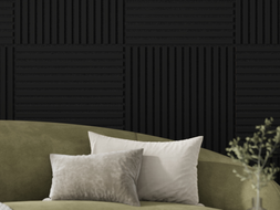 Mexen Linea 15 akustinė sieninė plokštė 60 x 60 cm (4 vnt.), veltinis 9 mm, techninis faneruotas, Juodas Matinis