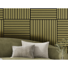 Mexen Linea 15 akustinė sieninė plokštė 60 x 60 cm (4 vnt.), 9 mm veltinis, techninis fanera, auksinė - S110-60607-15-057