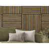 Mexen Linea 15 akustinė sieninė plokštė 60 x 60 cm (4 vnt.), 9 mm veltinis, techninė fanera, Medaus Ąžuolas