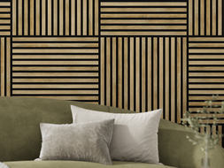 Mexen Linea 15 akustinė sieninė plokštė 60 x 60 cm (4 vnt.), 9 mm veltinis, techninė fanera, Medaus Ąžuolas