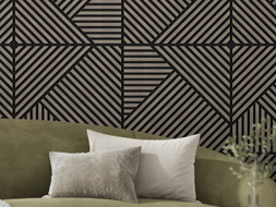 Mexen Linea 25 sieninė akustinė plokštė 60 x 60 cm (4 vnt.), 9 mm veltinis, techninis fanera, Pilkas Ąžuolas