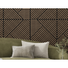 Mexen Linea 25 akustinė sienų plokštė 60 x 60 cm (4 vnt.), 9 mm veltinis, techninis faneravimas, Tamsus Riešutas