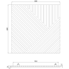 Mexen Linea 25 akustinė sienų plokštė 60 x 60 cm (4 vnt.), 9 mm veltinis, techninis faneravimas, Tamsus Riešutas