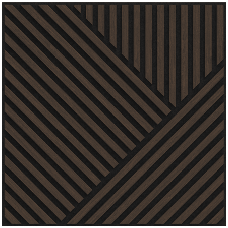 Mexen Linea 25 akustinės sienų plokštės 60 x 60 cm (4 vnt.), veltinis 9 mm, techninis faneras, Mocca Ąžuolas