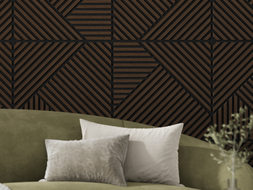 Mexen Linea 25 akustinės sienų plokštės 60 x 60 cm (4 vnt.), veltinis 9 mm, techninis faneras, Mocca Ąžuolas