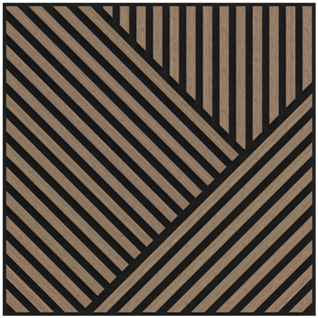 Mexen Linea 25 akustinė sieninė plokštė 60 x 60 cm (4 vnt.), 9 mm veltinis, techninis fanerio fanera, šviesus riešutas