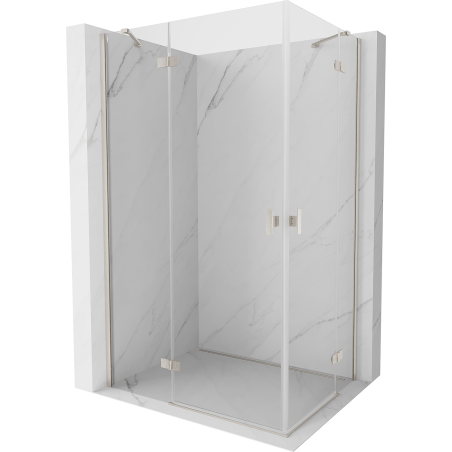 Mexen Mist-H Dviguba dušo kabina, varstoma kairė, 105 x 100 cm, skaidri, matinio nikelio spalvos - 8A5-105L-100P-97-00