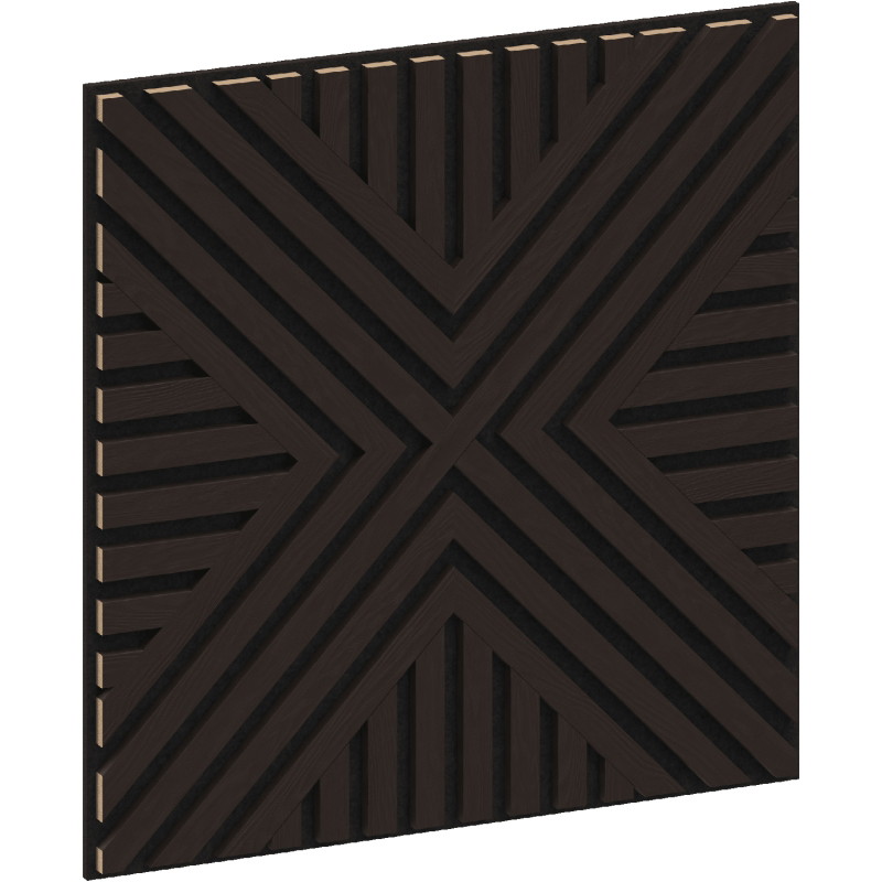 Mexen Linea 26 akustinė sieninė plokštė 60 x 60 cm (4 vnt.), veltinis 9 mm, techninis faneris, Juodasis Ąžuolas