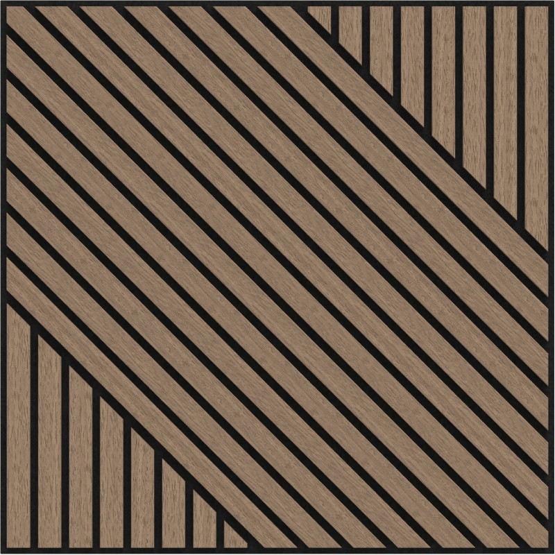 Mexen Linea 26 sieninis akustinis skydelis 60 x 60 cm (4 vnt.), 9 mm filcas, techninis lukštas, Šviesus Riešutas