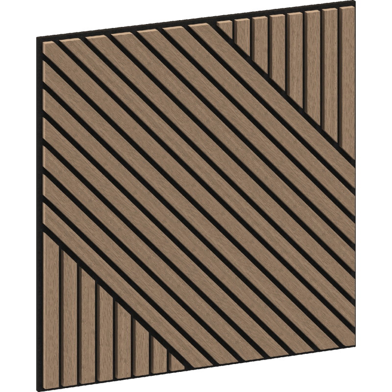 Mexen Linea 26 sieninis akustinis skydelis 60 x 60 cm (4 vnt.), 9 mm filcas, techninis lukštas, Šviesus Riešutas