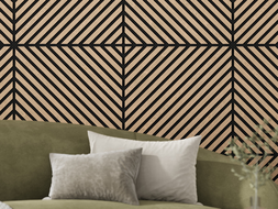 Mexen Linea 39 akustinė sienų plokštė 60 x 60 cm (4 vnt.), 9 mm veltinis, techninis faneras, Balintas Ąžuolas