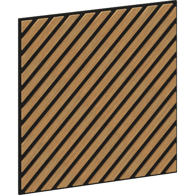 Mexen Linea 39 sieninė akustinė plokštė 60 x 60 cm (4 vnt.), veltinis 9 mm, techninis fanera, Ąžuolas Classic