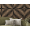 Mexen Linea 39 sieninė akustinė plokštė 60 x 60 cm (4 vnt.), 9 mm veltinis, techninis lukštas, Tamsus Riešutas