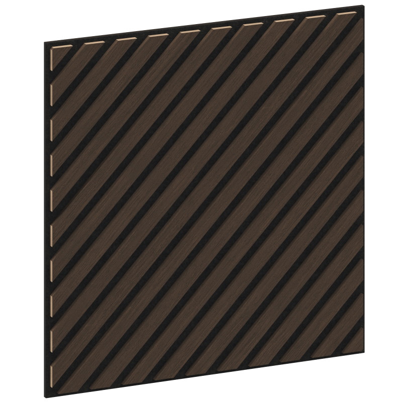 Mexen Linea 39 akustinė sienų plokštė 60 x 60 cm (4 vnt.), 9 mm veltinis, techninis faneruotė, Mocca ąžuolas