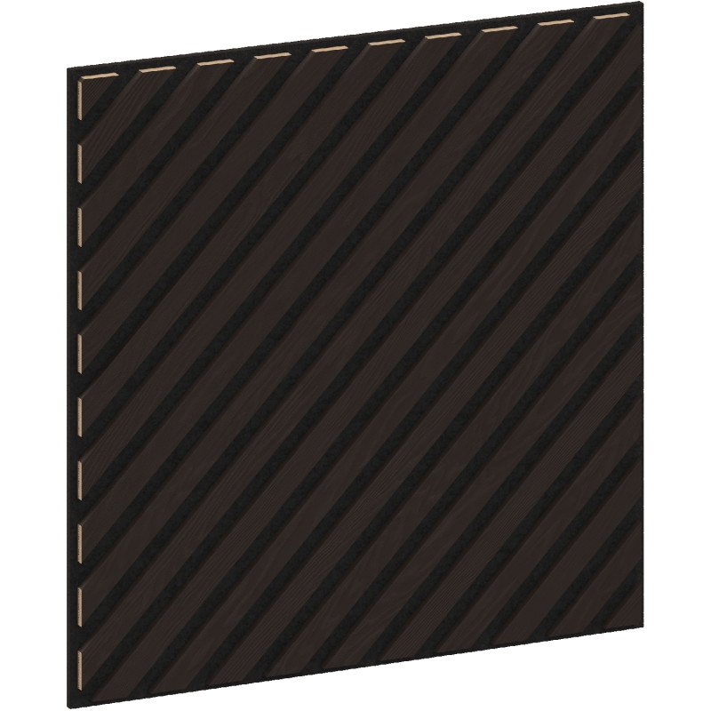Mexen Linea 39 garso izoliacinė sieninė plokštė 60 x 60 cm (4 vnt.), 9 mm veltinis, techninis faneras, Juodasis Ąžuolas