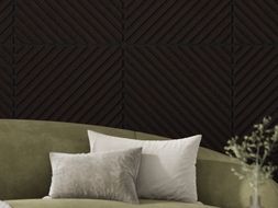 Mexen Linea 39 garso izoliacinė sieninė plokštė 60 x 60 cm (4 vnt.), 9 mm veltinis, techninis faneras, Juodasis Ąžuolas