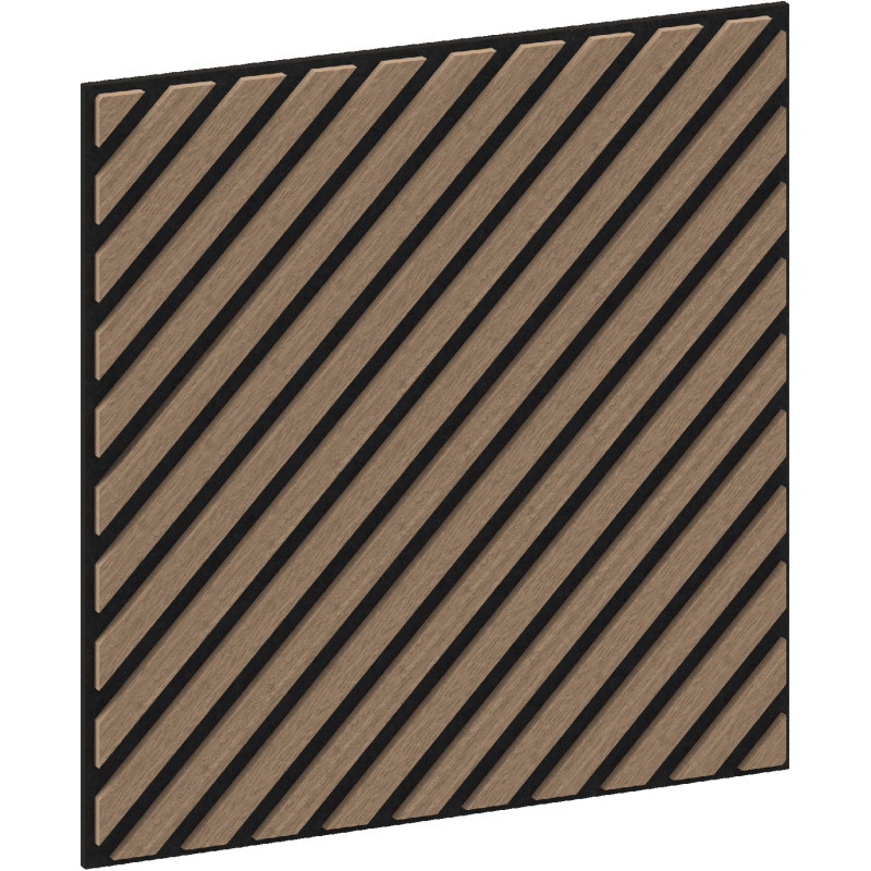 Mexen Linea 39 akustinis sieninis skydas 60 x 60 cm (4 vnt.), veltinis 9 mm, techninis faneris, Šviesus Riešutas