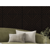 Mexen Linea 06 akustinė sieninė plokštė 60 x 60 cm (4 vienetai), 9 mm veltinis, techninis faneros, Juodasis Ąžuolas